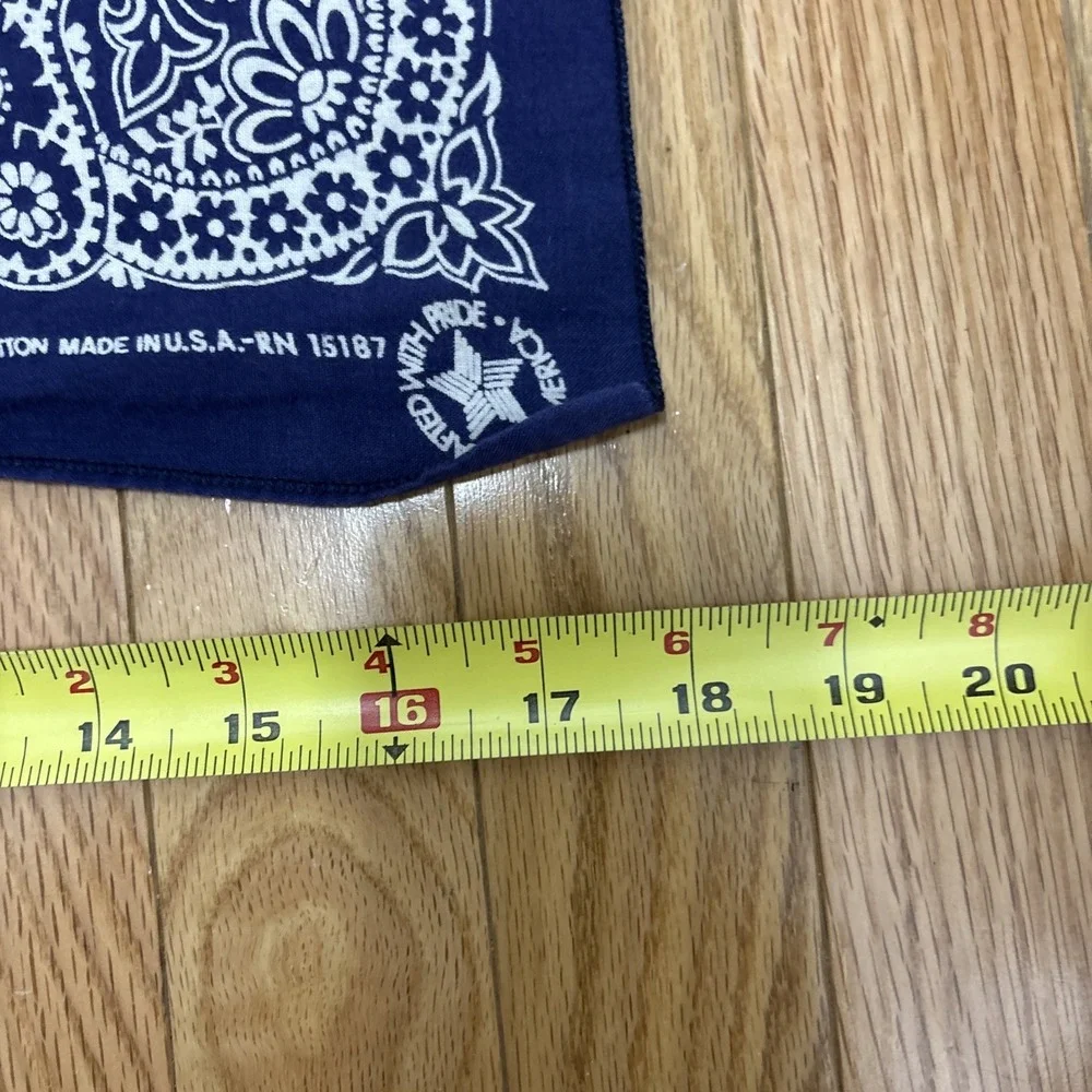 Vintage‎ Made In The USA Navy Bandanna Classic Pasley Design
